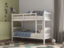 Flair Koop Detachable Bunk Bed in White - Size: Single