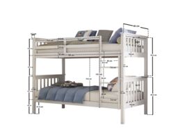 Flair Koop Detachable Bunk Bed in White - Size: Single - thumbnail 4