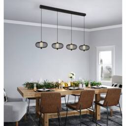 Netlighting Astari Bar Pendant Ceiling Light Matt Black LED 2700K - thumbnail 6
