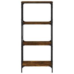 Berkfield Home Decorative Bookcase 4-Tier Smoked Oak 59x35x132 cm Engineered Wood in Brown - Size: 59 x 35 x 132 cm - thumbnail 4