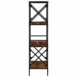 Berkfield Home Decorative Bookcase 4-Tier Smoked Oak 59x35x132 cm Engineered Wood in Brown - Size: 59 x 35 x 132 cm - thumbnail 5