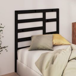 Berkfield Home Bed Headboard Black 96x4x104 cm Solid Wood Pine - Size: 96 x 4 x 104 cm - thumbnail 3