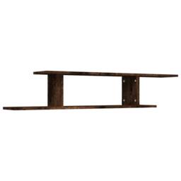 Berkfield Home Wall-Mounted TV Shelf Smoked Oak 125x18x23 cm Engineered Wood in Brown - Size: 125 x 18 x 23 cm - thumbnail 3