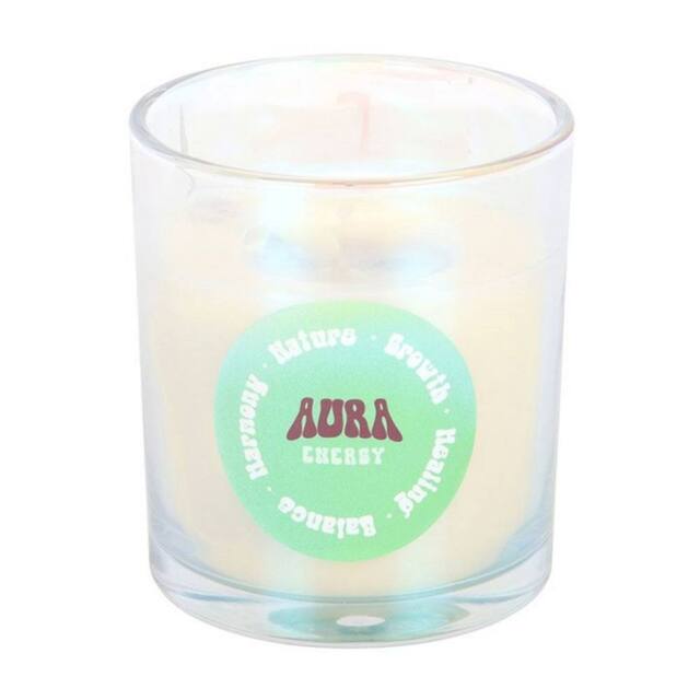 Something Different Aura Energy Lotus Mint Tea Scented Candle in Cream - image 1