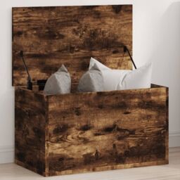 Berkfield Home Storage Box Smoked Oak 60x35x35 cm Engineered Wood in Brown - Size: 60 x 35 x 35 cm - thumbnail 1