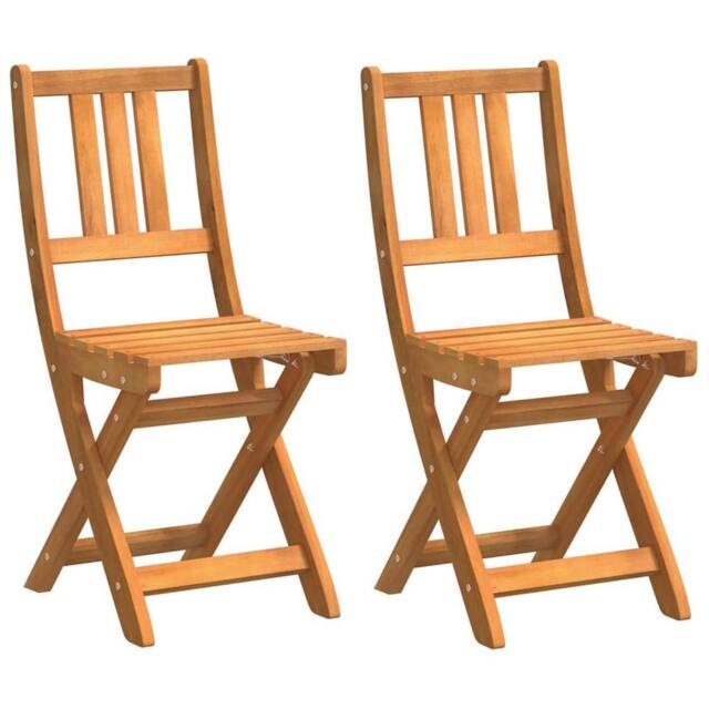 Berkfield Home Folding Garden Chairs 2 pcs 36x46x85 cm Solid Wood Acacia in Brown - Size: 36 x 46 x 85 cm - image 1