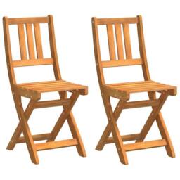 Berkfield Home Folding Garden Chairs 2 pcs 36x46x85 cm Solid Wood Acacia in Brown - Size: 36 x 46 x 85 cm - thumbnail 1