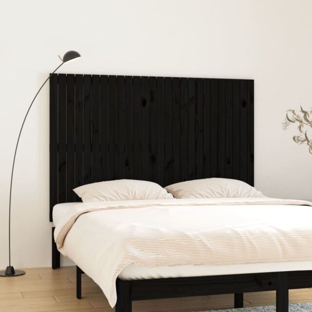 Berkfield Home Wall Headboard Black 166x3x110 cm Solid Wood Pine - Size: 166 x 3 x 110 cm - image 1