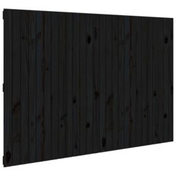 Berkfield Home Wall Headboard Black 166x3x110 cm Solid Wood Pine - Size: 166 x 3 x 110 cm - thumbnail 2