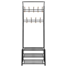 Berkfield Home Clothes Rack with Shoe Storage 68x32x182.5 cm Black - thumbnail 2