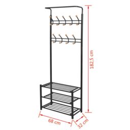 Berkfield Home Clothes Rack with Shoe Storage 68x32x182.5 cm Black - thumbnail 4