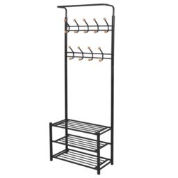 Berkfield Home Clothes Rack with Shoe Storage 68x32x182.5 cm Black - thumbnail 1