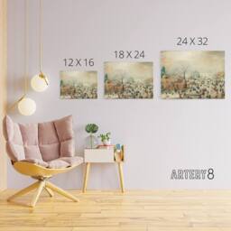 "Artery8 Avercamp Winter Landscape With Skaters Canvas Wall Art Print in Beige - Size: W18"" x H24""" - thumbnail 4