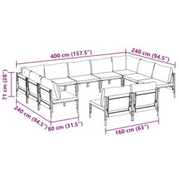Berkfield Home Garden Sofa Set 11 pcs Anthracite Steel - thumbnail 8