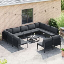 Berkfield Home Garden Sofa Set 11 pcs Anthracite Steel - thumbnail 3