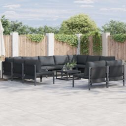 Berkfield Home Garden Sofa Set 11 pcs Anthracite Steel - thumbnail 1