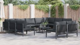 Berkfield Home Garden Sofa Set 11 pcs Anthracite Steel - thumbnail 4