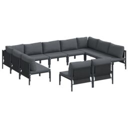 Berkfield Home Garden Sofa Set 11 pcs Anthracite Steel - thumbnail 2