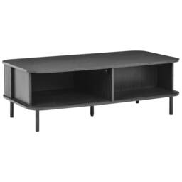 Wyld and Coco Coffee Table Black Laminated Wood Metal Legs Sliding Storage - thumbnail 6