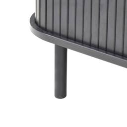 Wyld and Coco Coffee Table Black Laminated Wood Metal Legs Sliding Storage - thumbnail 9