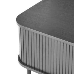 Wyld and Coco Coffee Table Black Laminated Wood Metal Legs Sliding Storage - thumbnail 7