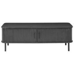 Wyld and Coco Coffee Table Black Laminated Wood Metal Legs Sliding Storage - thumbnail 5