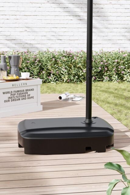 Garden Sanctuary Rectangle Water & Sand Filled Plastic Parasol Base（Pole is not included） in Black - image 1