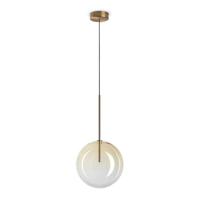 Netlighting Equinoxe 25cm Globe Pendant Ceiling Light Shaded Amber in Orange