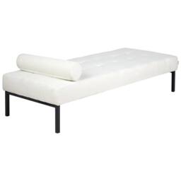Wyld and Coco White Bouclé Chaise Longue with Metal Legs - thumbnail 6