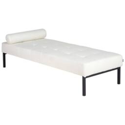 Wyld and Coco White Bouclé Chaise Longue with Metal Legs - thumbnail 4