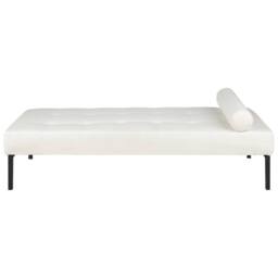 Wyld and Coco White Bouclé Chaise Longue with Metal Legs - thumbnail 5