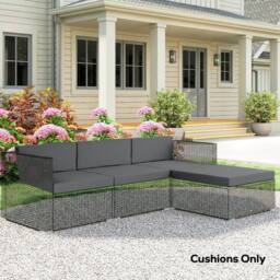 OUTSUNNY Patio Furniture Cushions Water-Repellent in Dark Grey