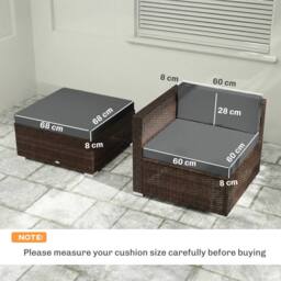 OUTSUNNY Patio Furniture Cushions Water-Repellent in Dark Grey - thumbnail 3