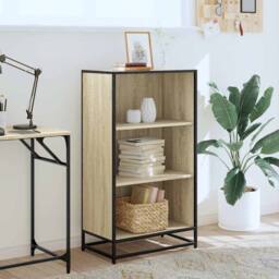 Berkfield Home Modern Book Cabinet Sonoma Oak 60x35x107.5 cm Engineered Wood in Light Tan - thumbnail 1
