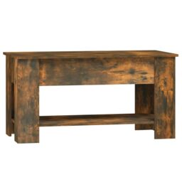 Berkfield Home Coffee Table Smoked Oak 101x49x52 cm Engineered Wood in Brown - Size: 101 x 49 x 52 cm - thumbnail 3