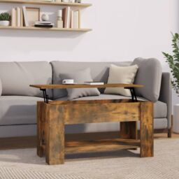 Berkfield Home Coffee Table Smoked Oak 101x49x52 cm Engineered Wood in Brown - Size: 101 x 49 x 52 cm - thumbnail 1