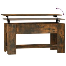 Berkfield Home Coffee Table Smoked Oak 101x49x52 cm Engineered Wood in Brown - Size: 101 x 49 x 52 cm - thumbnail 6