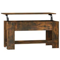 Berkfield Home Coffee Table Smoked Oak 101x49x52 cm Engineered Wood in Brown - Size: 101 x 49 x 52 cm - thumbnail 2