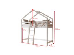 Flair Nook House Mid Sleeper Bed in White - Size: Single - thumbnail 6