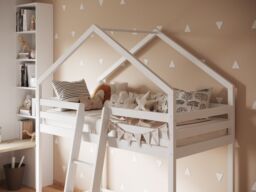 Flair Nook House Mid Sleeper Bed in White - Size: Single - thumbnail 5