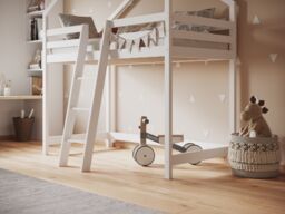 Flair Nook House Mid Sleeper Bed in White - Size: Single - thumbnail 3