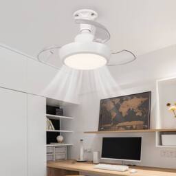 Harper Living Ceiling Fans with Lights, E27 Screw in Fan, 3 Retractable Blades White - thumbnail 8