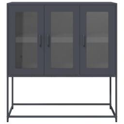 Berkfield Home Sideboard Anthracite 100.5x39x107 cm Cold-rolled Steel in Charcoal - thumbnail 5