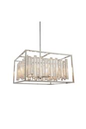 Acadia 6 Light Ceiling Pendant Chrome Plate & Clear Crystal Glass E14
