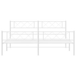Berkfield Home Metal Bed Frame with Headboard & Footboard White 183x213 cm - thumbnail 5