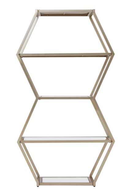 Orsina Geometric Design Hexa Shelf Unit, Elegant Finish Shelf Unit, Durable Wall Shelving Unit For Bedroom in Gold - image 1