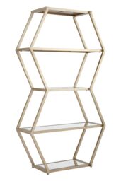 Orsina Geometric Design Hexa Shelf Unit, Elegant Finish Shelf Unit, Durable Wall Shelving Unit For Bedroom in Gold - thumbnail 2
