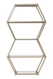 Orsina Geometric Design Hexa Shelf Unit, Elegant Finish Shelf Unit, Durable Wall Shelving Unit For Bedroom in Gold