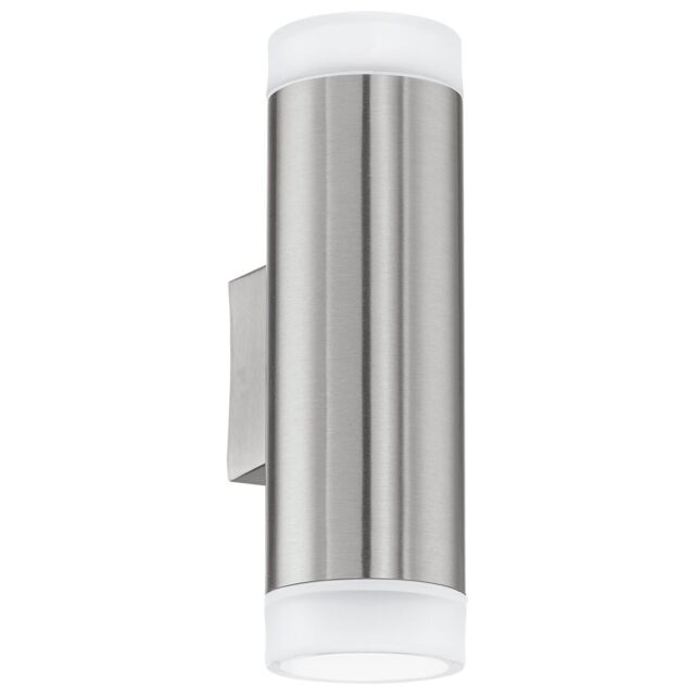 Loops IP44 Outdoor Up & Down Wall Light Stainless Steel 2x 3W GU10 Bulb Porch Lamp in Metallics - image 1