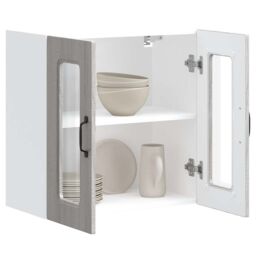 Berkfield Home Kitchen Wall Cabinet with Glass Door Kalmar Grey Sonoma Engineered Wood - thumbnail 5